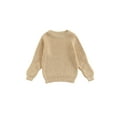 thumbnail image 1 of Qiylii Girls Solid Color Sweater, Long Sleeve O-Neck Knit Pullover Tops,1-6Year, 1 of 8