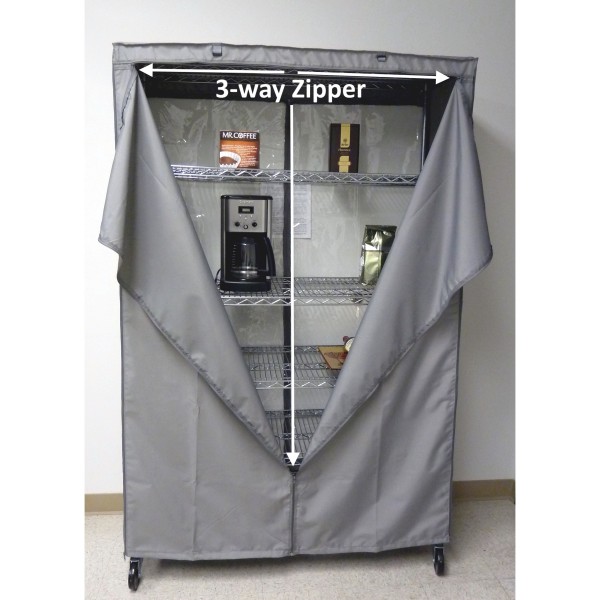 Storage Shelving unit cover fits racks 48"Wx24"Dx72"H Cover only Grey