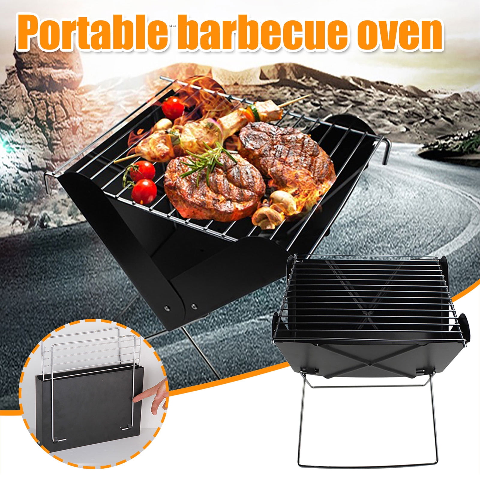 Leutsin Xshaped Small Barbecue Grill Portable Foldable Barbecue