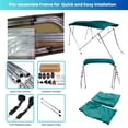 thumbnail image 4 of SavvyCraft® 4 Bow Boat Bimini Top with Aluminum Frame & Canvas, 8ft L x 54in H x 79-84in W Teal, 4 of 8