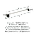 thumbnail image 5 of Amerock Blackrock Polished Nickel 24 inch (610mm) Towel Bar, 5 of 7