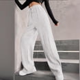 thumbnail image 4 of Womens Ribbed Knit Lounge Pants High Waist Casual Elastic Loose Wide Leg Pants 2025 Winter Comfy Jogger Trousers, 4 of 8