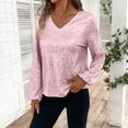 thumbnail image 2 of Laqbezok Dazzling Sequin V Neck Balloon Sleeve Top, Women's Shimmering Evening Party Blouse, Glamorous Sparkly Holiday Outfit, 2 of 8