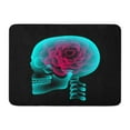 thumbnail image 1 of KDAGR Skull X Ray Heart Flower Symbol Love Side View Glow in The Dark Copy Space Doormat Floor Rug Bath Mat 30x18 inch, 1 of 1