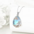 thumbnail image 4 of DOLIOX Moonstone Necklace 925 Sterling Silver Fox/Axolotl/Cat/Raccoon/Penguin/Frog/Panda/Highland Cow Pendant Necklace Animal Jewelry Gifts for Women, 4 of 10