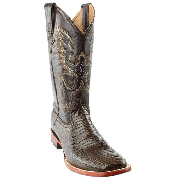 Ferrini  Mens Teju Lizard Square Toe   Western Cowboy Boots   Mid Calf