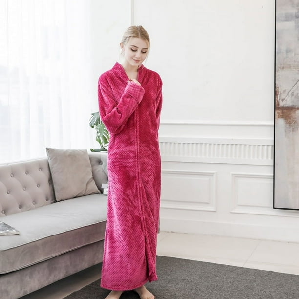 Camisón de franela de otoño e invierno para mujer, camisón de cuadros de piña alargado y grueso, bata de baño para pareja, pijamas para hombre, ropa de casa