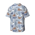 thumbnail image 4 of Goofa Seal Fox Seagull Whales Printed Men's Casual Short-sleeved Shirt,Lightweight Breathable Button-down,Summer Casual men's top,Versatile Fashion shirt-Medium, 4 of 7