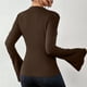 thumbnail image 5 of Tops Henley,Camiseta de verano de manga larga con cuello redondo para mujer, informal y cómoda, de tejido suave y transpirable, ideal para el hogar o el trabajo, sopatenor, 5 of 7