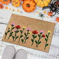 16x24 Inch Outdoor Doormats Floral Entryway Mat, Non-Slip Rubber Backing Machine-Washable Holiday Cheer Welcome Rugs Ideal for Christmas & Everyday Decor