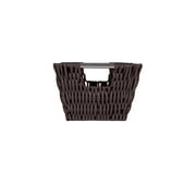 Simplify Small Shelf Rattan Tote Storage Basket in Chocolate
