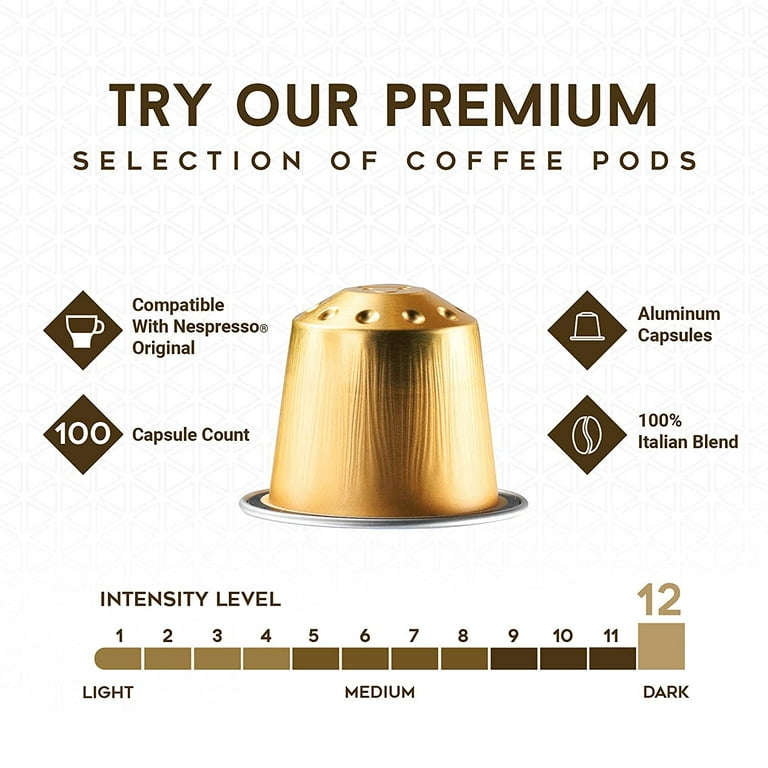 Espresso Italia Aluminum Nespresso Compatible Pods, 100 Espresso Italia Aluminum Nespresso Compatible Pods, 100