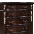 thumbnail image 3 of Six Drawer Wooden Chest with Antique Metal Handles and Bun Feet, Brown, 3 of 5