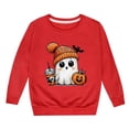 thumbnail image 4 of GDREDA Sweat à Capuche Tendance pour Filles Imprimé Mignon Manches Longues pour Enfants Idéal pour Halloween Col Rond Confort Rouge, 11-12 Ans, 4 of 4
