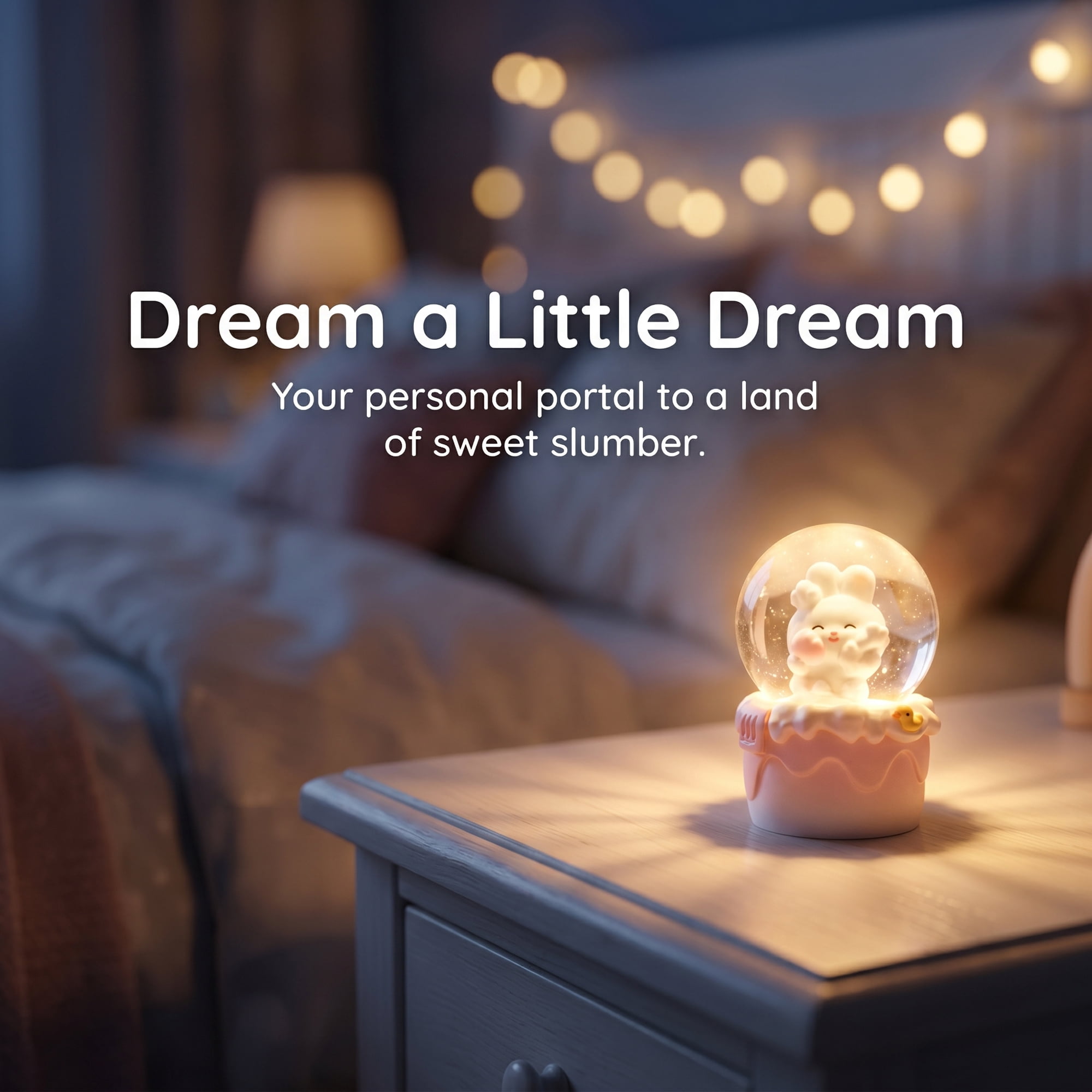 Unique Bargains Cartoon Light Up Crystal Ball Mini Resin Snow Globe LED Sphere Pink