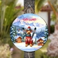 thumbnail image 4 of Hello Welcome Winter The Ski Airedale Terrier Snowy Day Round Wood Sign Dale Waterside Dog Lover Hanging Wall Home Decor - 13013, 4 of 5