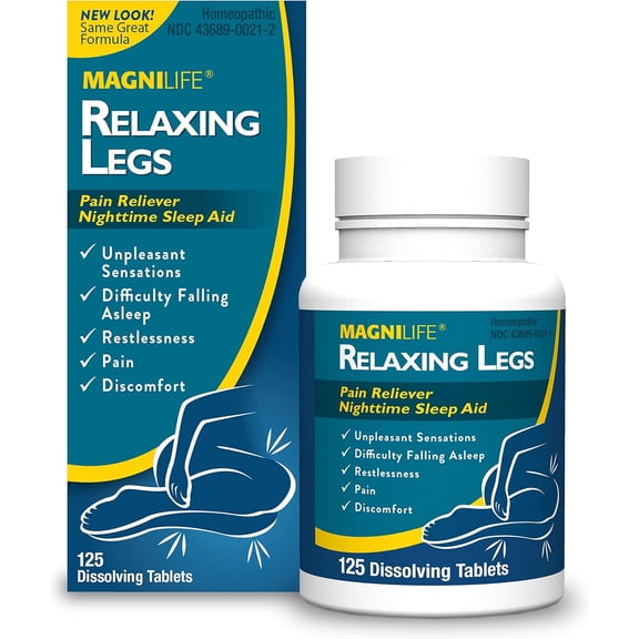MagniLife Relaxing Legs, Natural Sleep Aid that Calms Jerks, Restlessness, & Discomfort - 125 Tablets