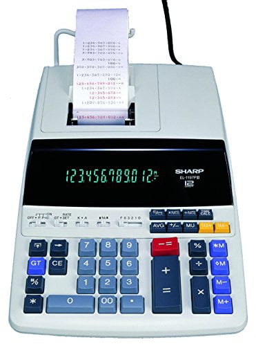 Sharp EL1197PIIIW Heavy Duty Color Printing Calculator W/ Clock & Calendar 
