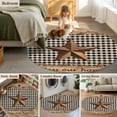 thumbnail image 5 of Small Round Rug 3Ft Washable Non-Slip, Western Texas Star Vintage Circle Area Rugs for Living Room Bedroom, Rustic Wreath Wood Black Plaid Indoor Floor Mats Carpet Runner for Home Decor, 5 of 8