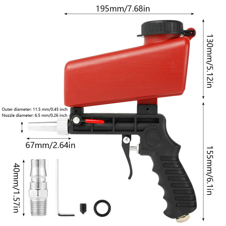 Sand Blasters, Sand Blaster Gun Kit, Sandblaster Tool Mini Nozzle ABS  Handheld Sand Blasting Machine Large Capacity Oxidation Resistance