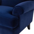 thumbnail image 5 of Maklaine Contemporary Hardwood Accent Arm Chair in Navy Blue, 5 of 14