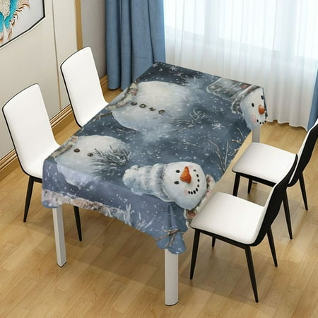 

ALAZA Christmas Snowmans in Winter Rectangle Tablecloth Tablecover Dinning Table Cloth 60 x120