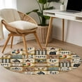 thumbnail image 4 of Round Rugs 3Ft, Animals Farmhouse Round Area Rug Washable Indoor Throw Carpet, Vintage Farm Country Star Brown Plaid Small Non Slip Circle Rug for Bedroom Living Room Home Decor Aesthetic, 4 of 8