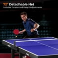 thumbnail image 6 of Ping Pong Table, 18mm Thick Tabletop Professional Ping Pong Table with Quick Clamp Net and ping Pong Paddle, Tournament Quality, 10 Minute Easy Assembly, Weatherproof Indoor & Outdoor, 6 of 8