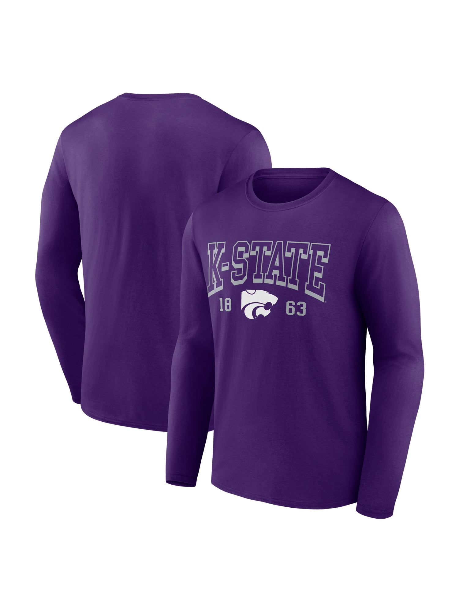 NCAA Kansas State Wildcats Men's Cotton Purple Long Sleeve T-Shirt