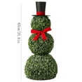 thumbnail image 2 of Snowman Topiary Christmas Decoration 25 Inch, Artificial Boxwood Snowman with Red Bow & Santa Hat, Ready-to-Display Indoor Outdoor Holiday Decor, 2 of 2