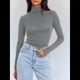 thumbnail image 5 of Camisetas de Larga para Mujer, Ropa Interior Térmica Básica de Otoño, Ropa de Invierno Gris XXL, 5 of 10