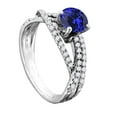 thumbnail image 3 of Aonejewelry 1.15 Ct. Ttw Halo Split Shank Tanzanite and Diamond Engagement Ring Crafted In 14k Solid White Gold, 3 of 4