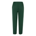 thumbnail image 5 of FUNUONY Womens Wide Leg Barrel Pants Elastic High Waisted Trousers Loose Casual Palazzo Pants with Pockets Cropped Relax Fit Trouser Ankle Pants Cotton Linen Solid Color Daily Pants Green M, 5 of 9