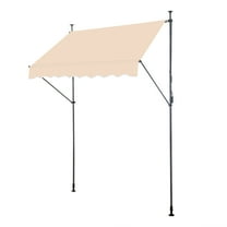 Retractable Awning Khaki, 78.7"D x 47.2"W x(78.7 -118.1)"H