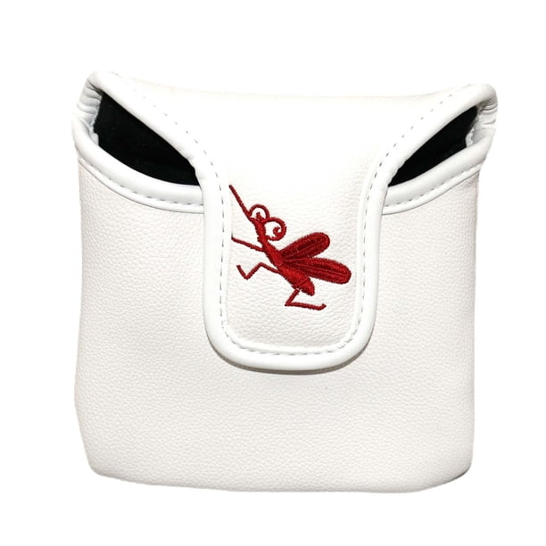 Funda para cabeza de putter de golf Zulema cuero PU blanco forro interior de felpa