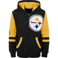thumbnail image 2 of Youth Black Pittsburgh Steelers Colorblock Full-Zip Hoodie, 2 of 3