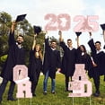 thumbnail image 6 of 2025 Graduation Decorations Yard Signs, 4PCS Black Congrats Grad Lawn Decorations with Stakes, Graduation Party Supplies, Large Outdoor Graduation Party Decor for High School & College (Pink), 6 of 7