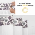 thumbnail image 5 of Farmhouse Purple No Hook Shower Curtain Waterproof, Bathroom Curtains with Snap in Liners and See Through Top Window, Vintage Flower Leaf Botanical Plant Hotel Style Bathtub Curtains Shower 36"Wx78"L, 5 of 8