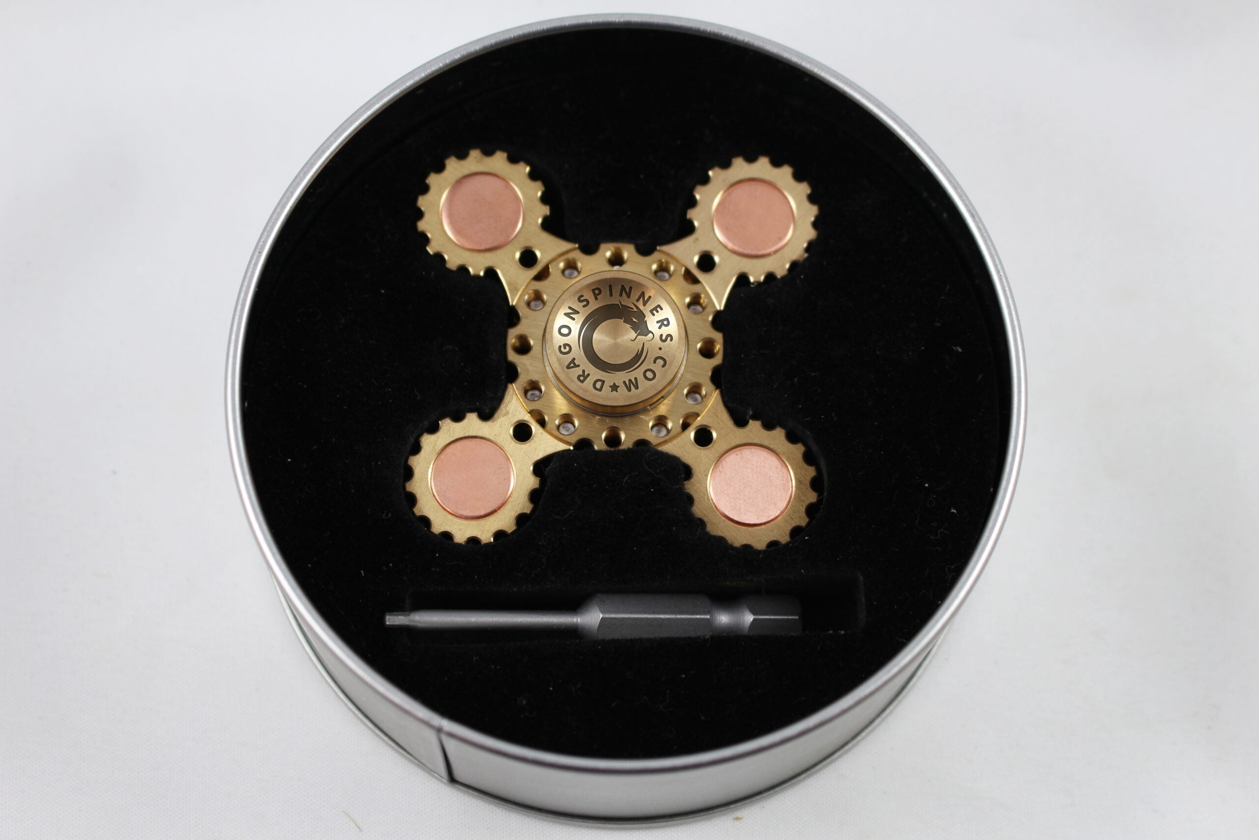 D5 Four-Winged Brass Metal Fidget Spinner – Maximum Spin Time – Precision Engineered – Smooth & Silent Rotation – Stress Relief & Focus Booster