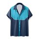 thumbnail image 2 of Camisa Elvqul para Hombre Economicas Azul Celeste de Bloques de Color Manga Corta Solapa Botones, 2 of 5