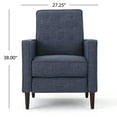 thumbnail image 3 of Noble House Marrin Standard Dark Blue Fabric Button Tufted Recliner, 3 of 8