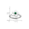 thumbnail image 3 of Gem & Harmony Sterling Silver Hawthorn Flower Ring with White and Green Enamel for Women, 3 of 5