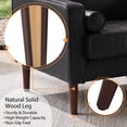thumbnail image 4 of DREAMSIDEA PU Leather Accent Chairs Set of 2,Comfy Armchair Reading Chair with Pillows for Living Room Bedroom Reading Room,Black, 4 of 5