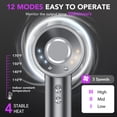 thumbnail image 4 of Hair Dryer, 160000 RPM Professional High Speed Blow Dryer, Heat-Control & Low Noise Hairdryer for Faster Drying Hair Types, Travel with Diffuser, Grey, 4 of 8