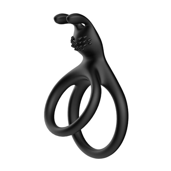 Soft Silicone Penis Ring with Rabbit Head Massager for Men, Reusable Cock Ring Adult Sex Toy for Men Couple