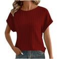 thumbnail image 3 of ameIAEA Women Tops Summer Sweaters Short Sleeve Crewneck Shirts Dressy Casual Business Blouses, 3 of 7