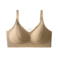 thumbnail image 2 of Xdegoge Womens No Underwire Bras Plus Size Supportive V Neck T Shirt Bra Comfortable Wireless Seamless Push up Bralette Breathable Push up Lifting Everyday Bras Khaki XXL, 2 of 4