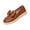 Brown, variant on Women's Leather Bow Platform Loafers, Round Toe Slip-On Shoes, Chunky Sole Anti-Slip Daily Work Casual Daily Dress Loafers Brown