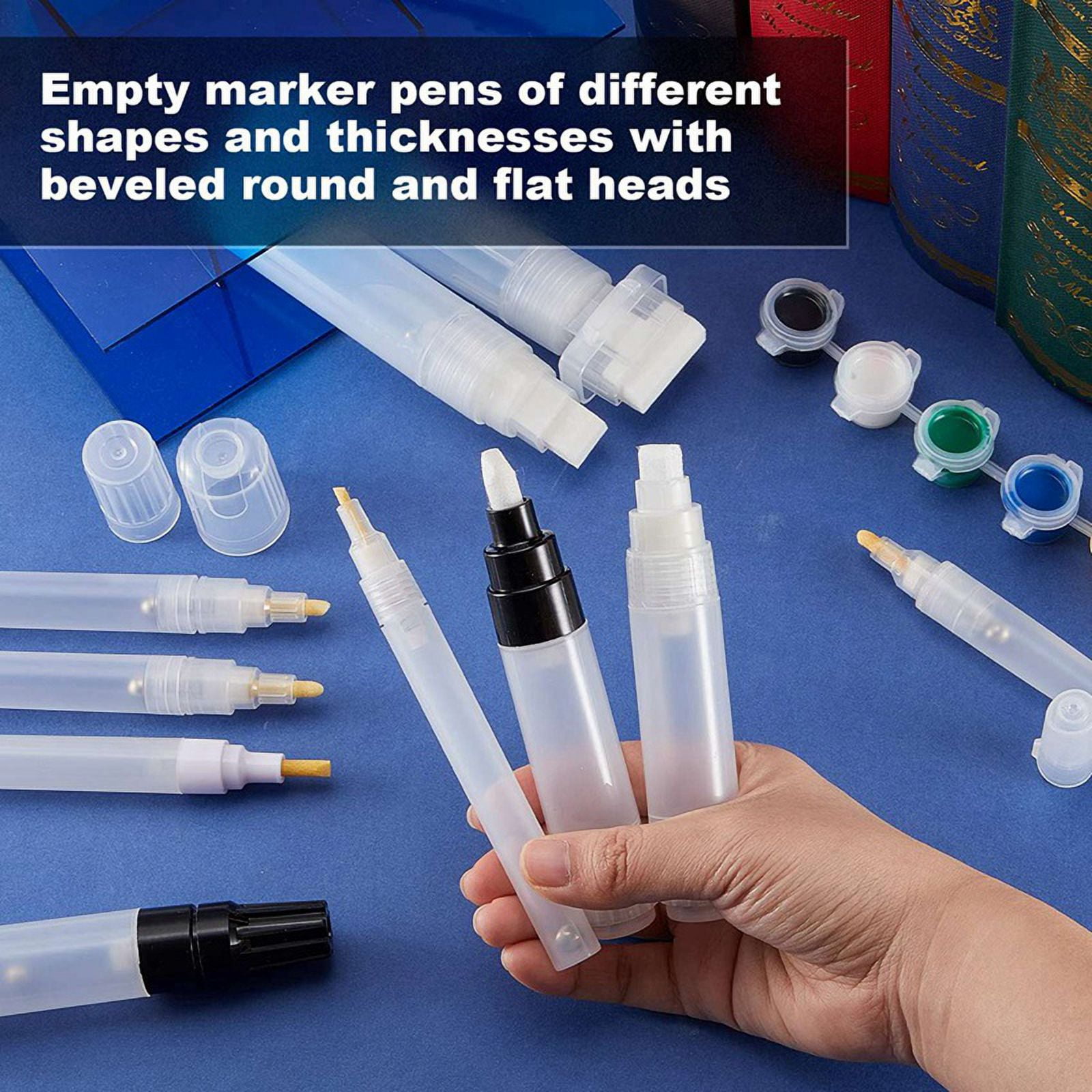 20 Pieces Refillable Paint Pens Empty Pen Rod Paint Markers Refillable Empty Acrylic Paint Marker for