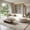 134" Right-Facing/Beige, variant on 110" Curved Sectional Sofa, Left-Facing Fabric Couch with Deep Seats, Solid Wood Frame for Living Room, Apartment & Home